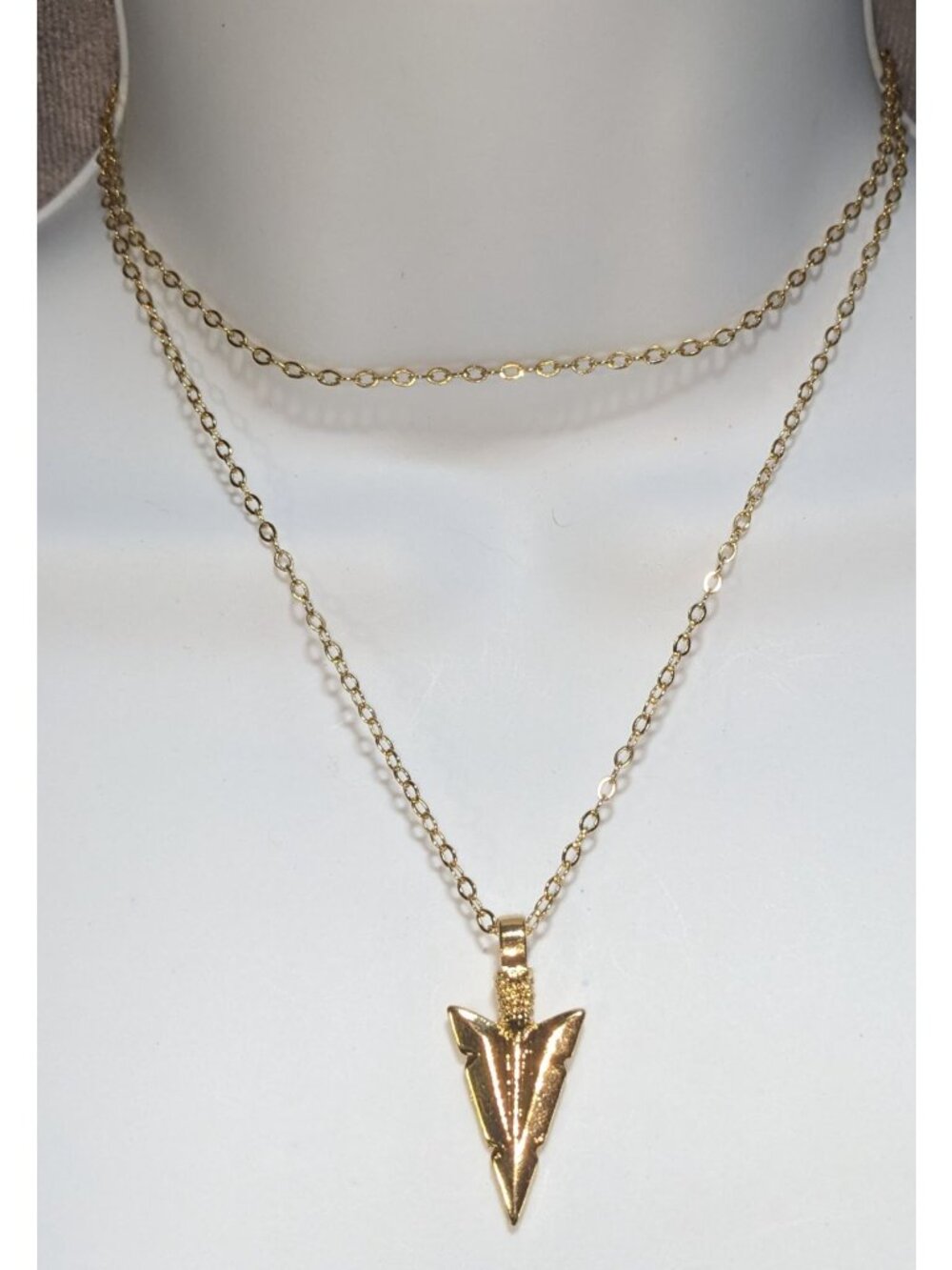 Jami Gold Arrowhead Pendant Necklace Boho Minimalist Tribal Statement Jewelry